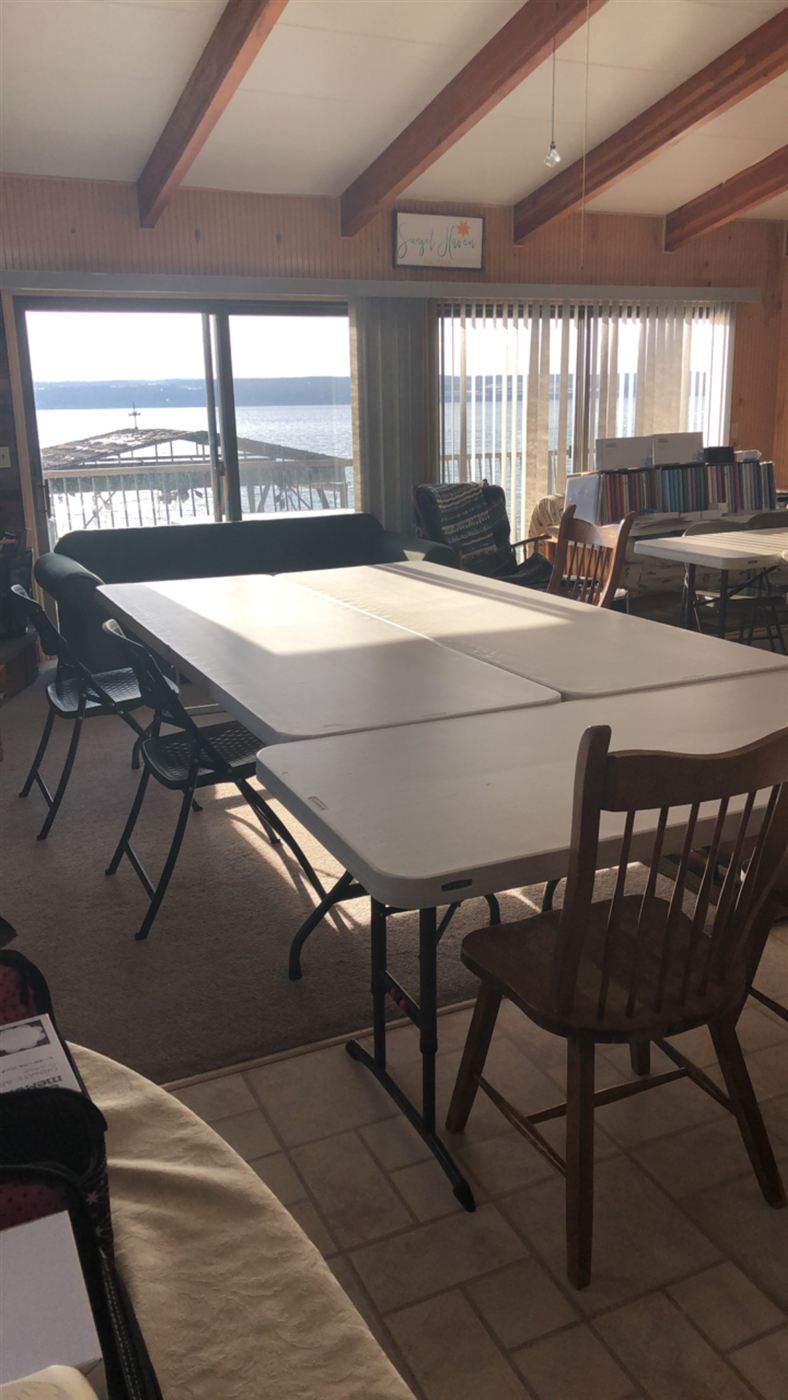 Crafting tables inside the retreat space
